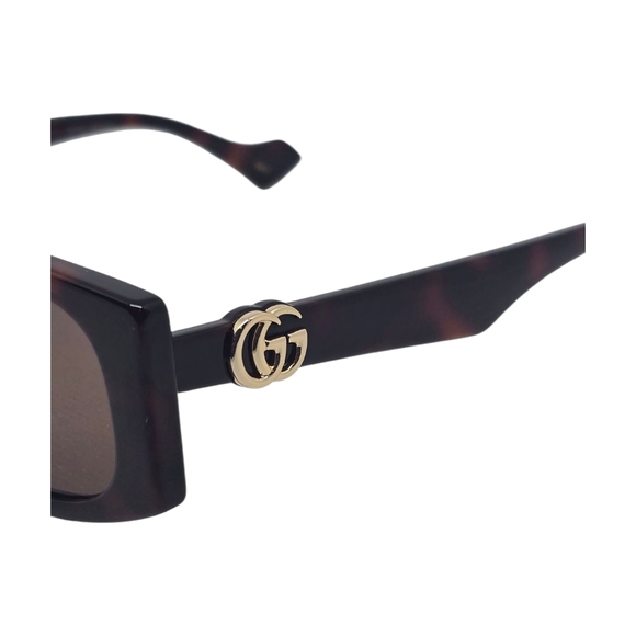 Gucci Brown Sunglasses with Gold Accents - Picture 4 of 6